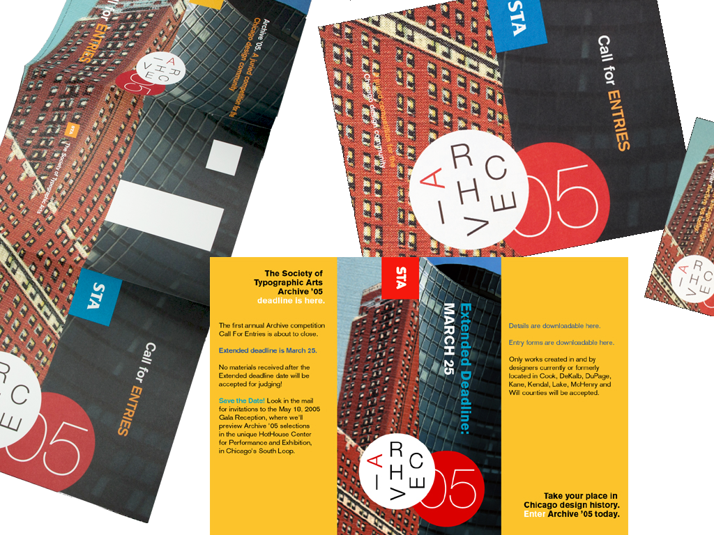 A variety of campaign materials from year one of the Archive'05 competition.