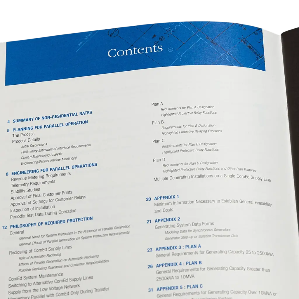 detail of contents page