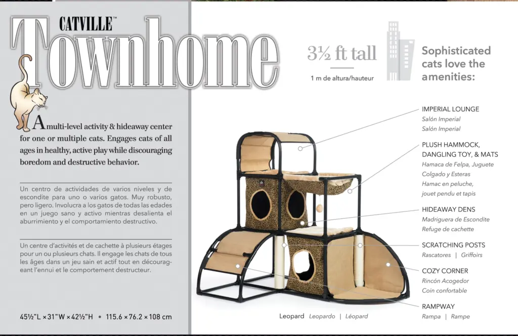 Catville Tower retail packaging -back horizontal panel