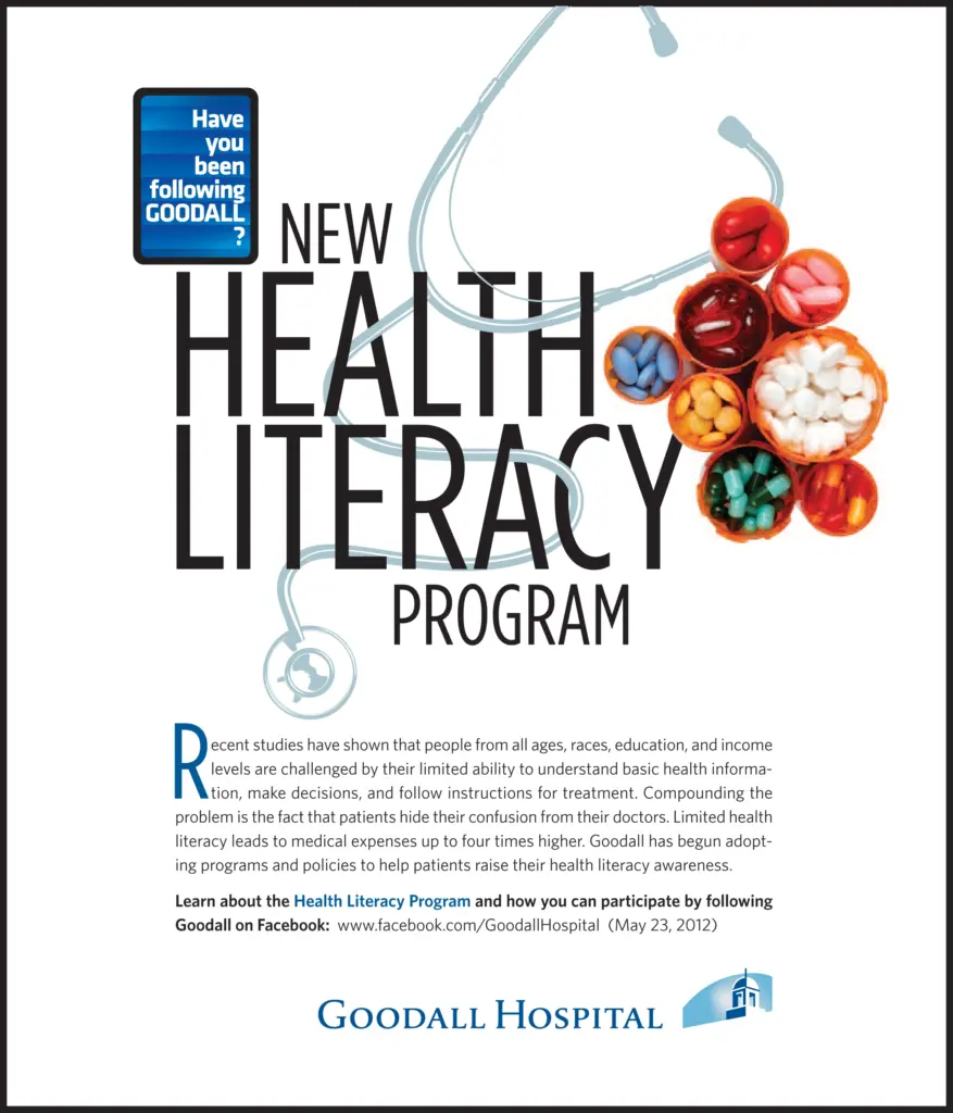 Goodall Hospital - "Health Literacy Program" ad