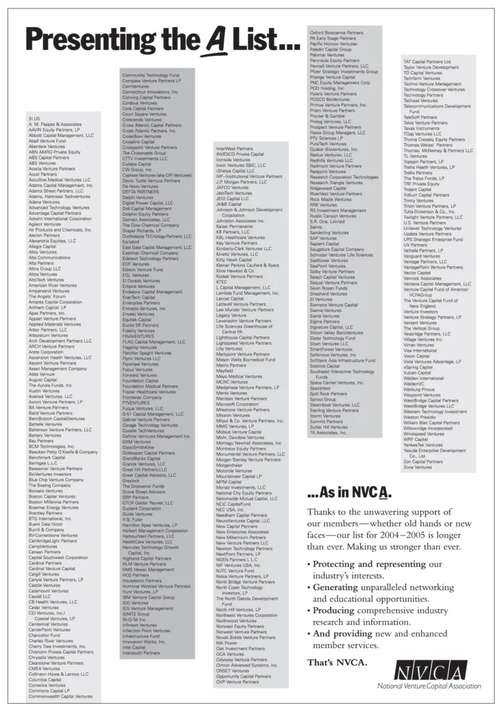 NVCA Membership Drive - A-List ad