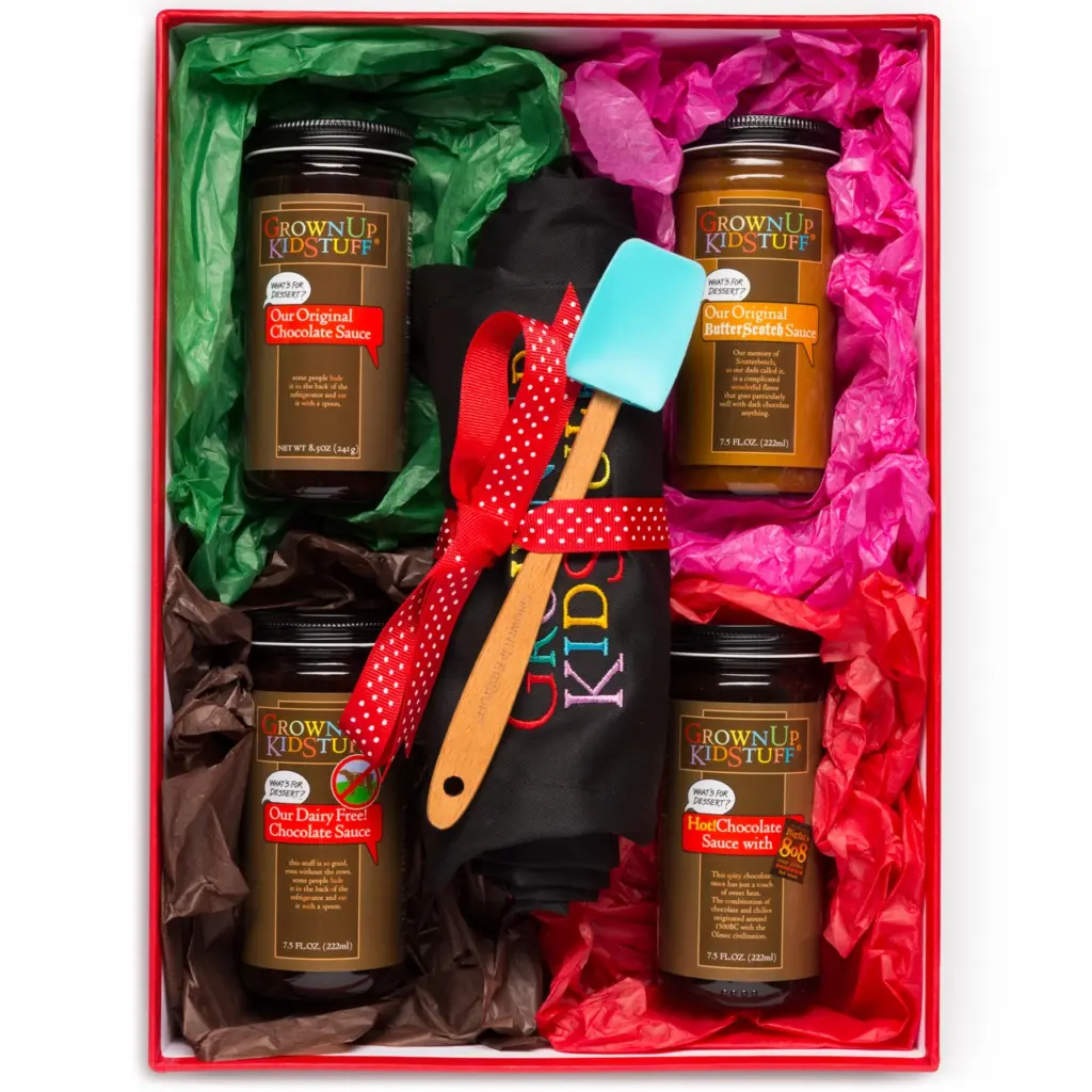 GrownUp KidStuff website - box set with apron
