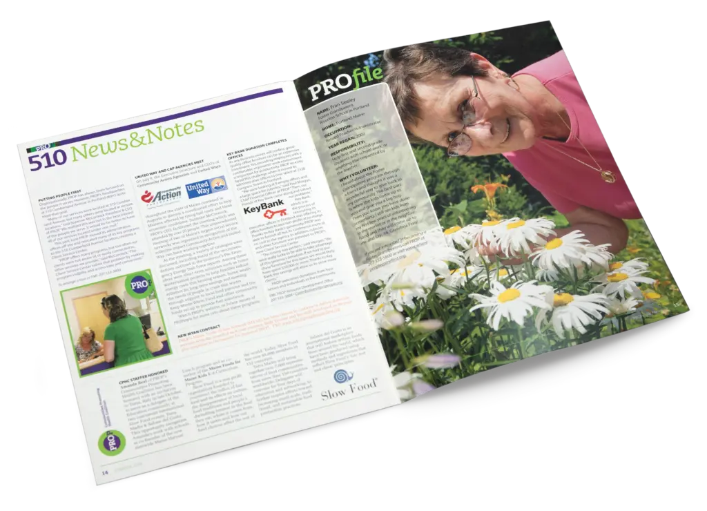 PROP People Quarterly Magazine - "Volunteer Profile" spread