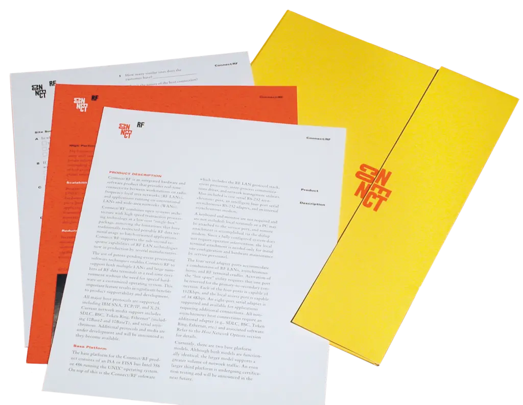 CONNECT sales folder and sell sheets