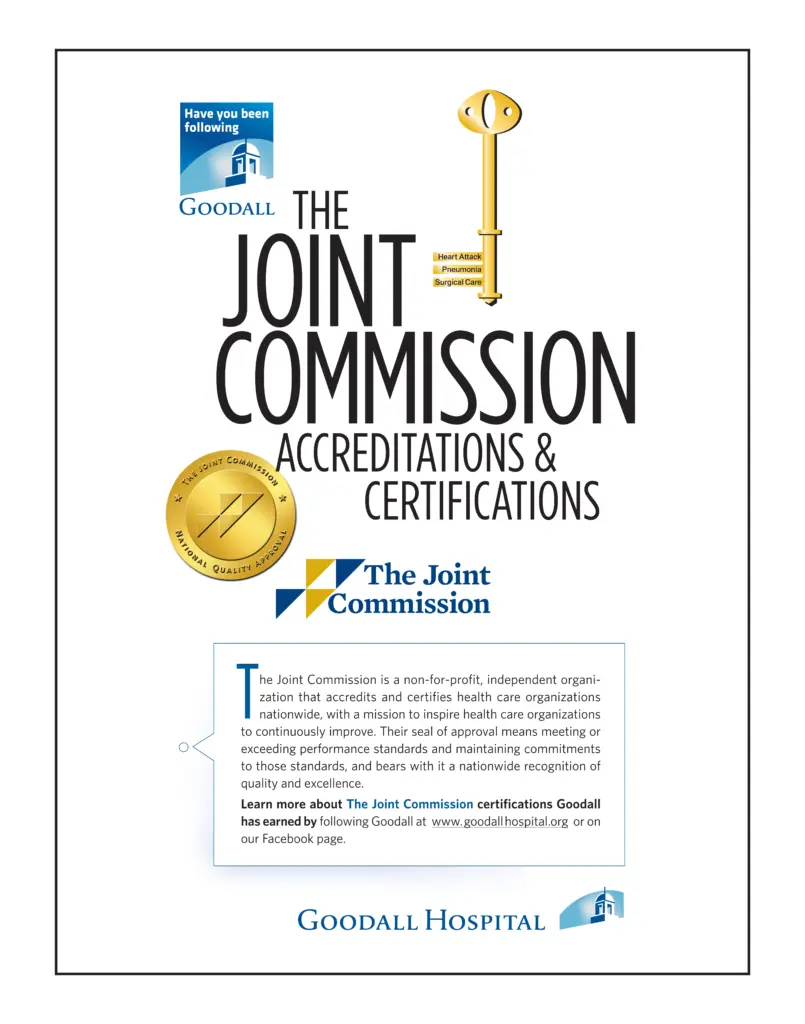 Goodall Hospital - "The Joint Commission" poster