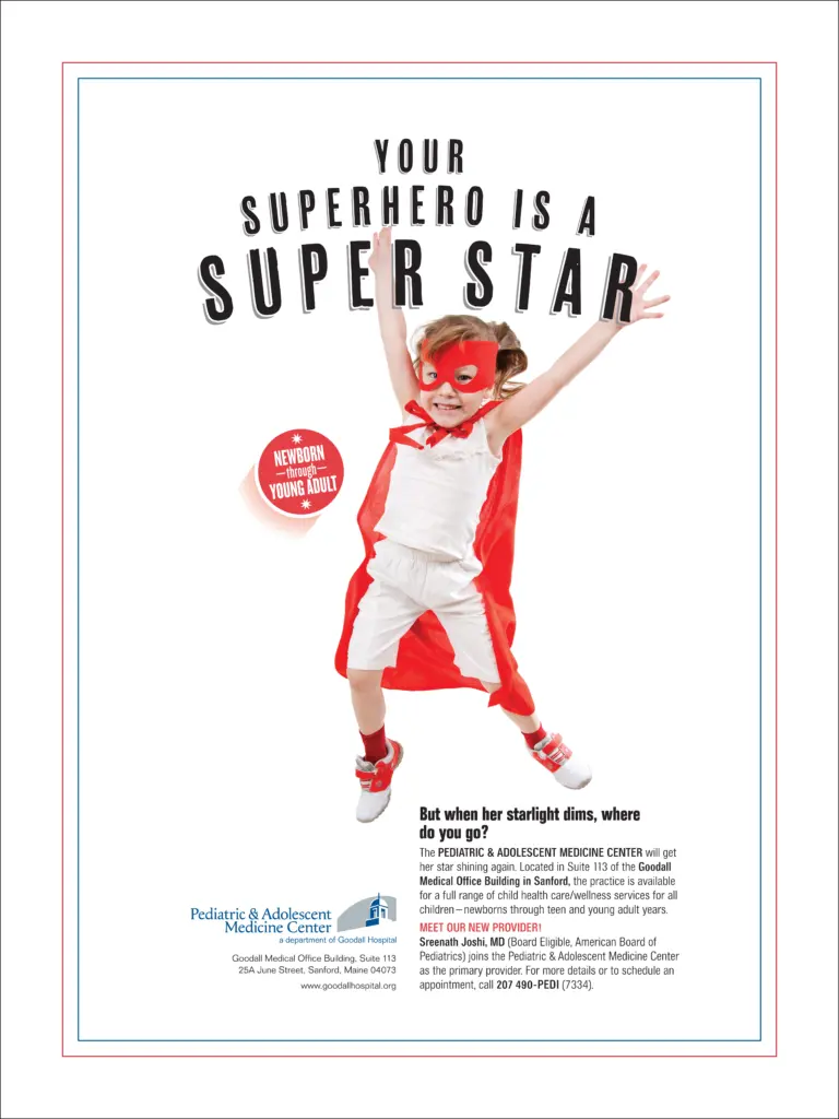 Goodall Hospital Pediatric & Adolescent Medicine Center - "Superhero/Super Star" poster