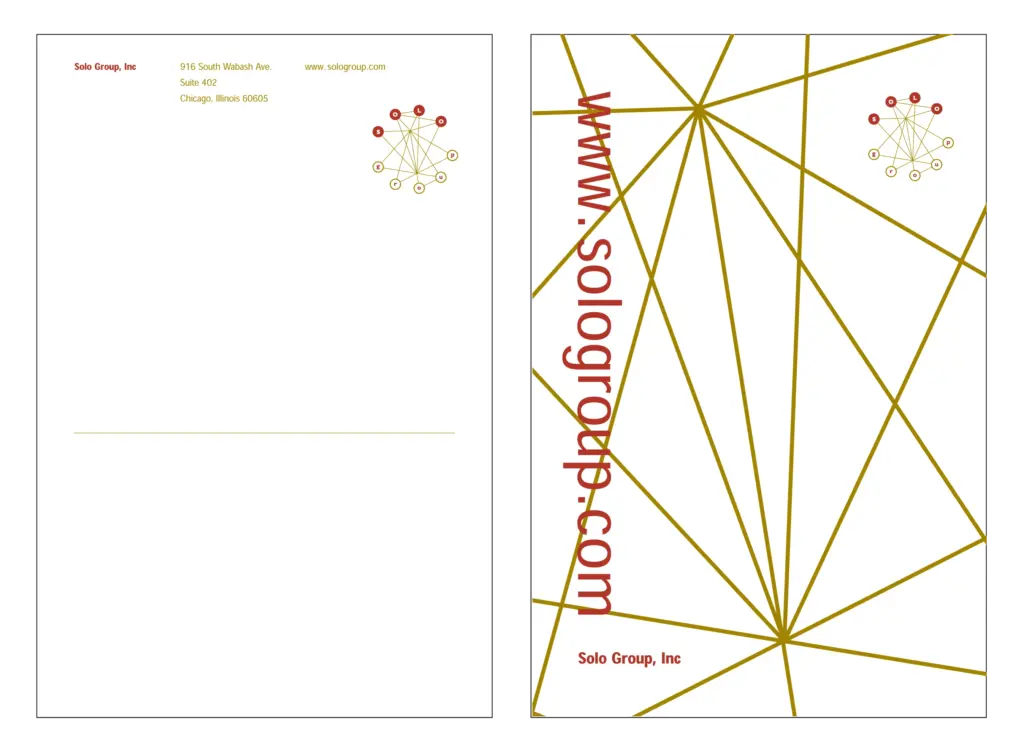 The Solo Group - note pad front & back