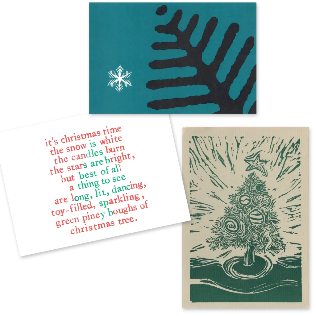 Christmas cards and postcards, 1988, 1989, 1990